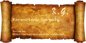 Keresztény Gergely névjegykártya