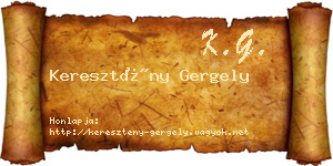 Keresztény Gergely névjegykártya